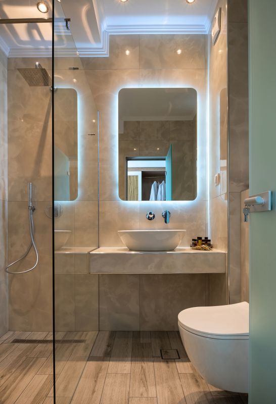Bathroom with Smart Mirror and Lighting