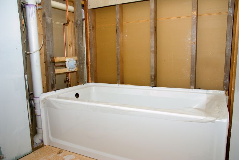 Finished Bathtub in a Bright Bathroom